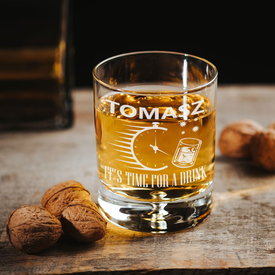 Szklanka na whisky z grawerem It’s Time For A Drink